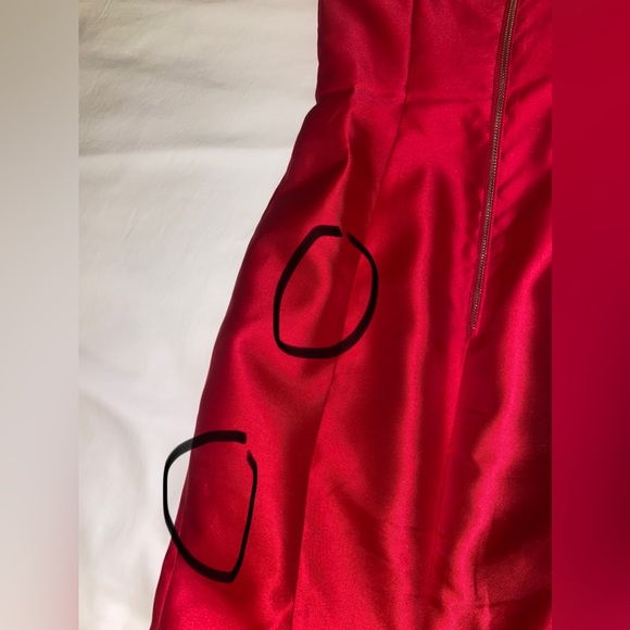 Sherri Hill 51671 Strapless High Slit Formal Dress Red - Picture 8 of 17